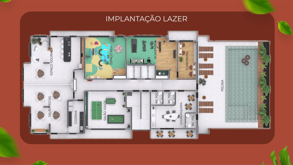 Implantação Lazer Residencial Mainá Guilhermina Praia Grande TalenCo Incorporadora