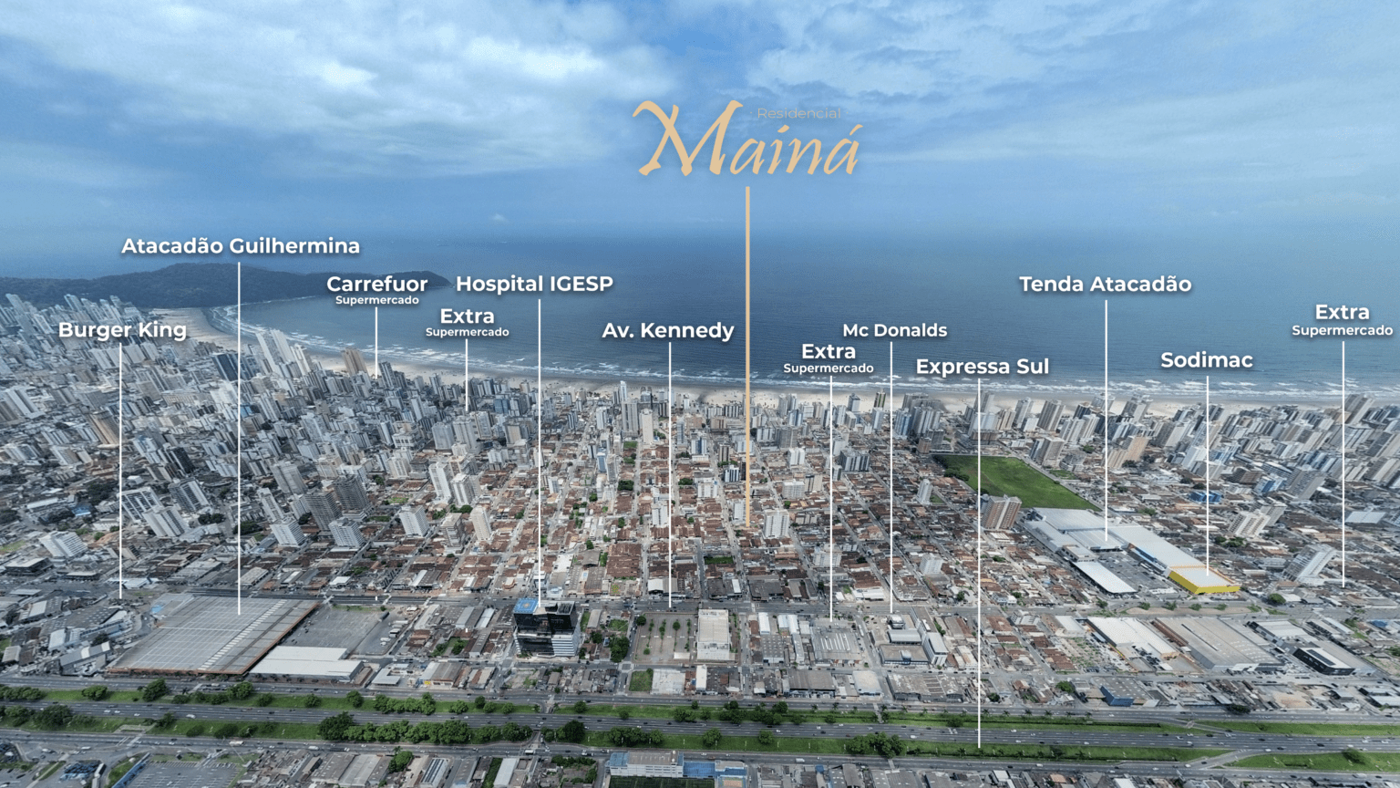 Localização Lazer Residencial Mainá Guilhermina Praia Grande TalenCo Incorporadora